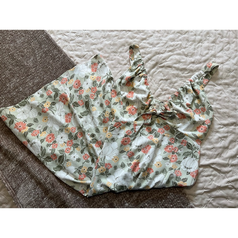 Abercrombie & Fitch Floral Midi Dress - Green and Pink